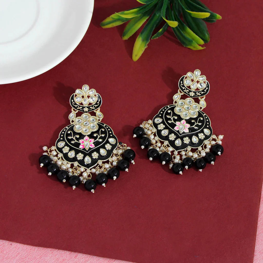 Meenakari on sale kundan earrings