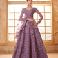 Purple Heavy Embroidered Net Lehenga Choli With Dupatta