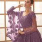 Purple Heavy Embroidered Net Lehenga Choli With Dupatta