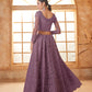 Purple Heavy Embroidered Net Lehenga Choli With Dupatta