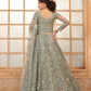 Ice Blue Heavy Embroidered Net Lehenga Choli With Dupatta