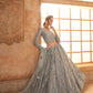 Smoke Grey Heavy Embroidered Net Lehenga Choli With Dupatta