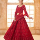 Dark Red Heavy Embroidered Net Lehenga Choli With Dupatta