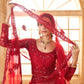 Dark Red Heavy Embroidered Net Lehenga Choli With Dupatta