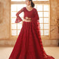 Bridal Red Heavy Embroidered Net Lehenga Choli With Dupatta