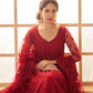 Bridal Red Heavy Embroidered Net Lehenga Choli With Dupatta