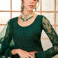 Deep Green Heavy Embroidered Net Lehenga Choli With Dupatta