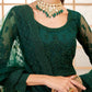 Deep Green Heavy Embroidered Net Lehenga Choli With Dupatta