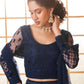 Dark Blue Heavy Embroidered Net Lehenga Choli With Dupatta