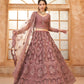 Congo Brown Heavy Embroidered Net Lehenga Choli With Dupatta