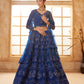 Royal Blue Heavy Embroidered Net Lehenga Choli With Dupatta