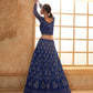 Royal Blue Heavy Embroidered Net Lehenga Choli With Dupatta