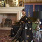 Midnight Black Zari Spades Satin Silk Saree