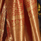 Golden Red Kanjivaram Silk Saree