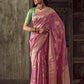 Rose Pink Banarasi Handloom Silk Saree