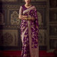 Deep Wine Banarasi Handloom Silk Saree