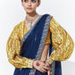 Berry Blue Crush Tissue Silk Saree With Designer Blouse