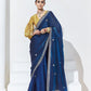 Berry Blue Crush Tissue Silk Saree With Designer Blouse