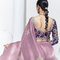 Pastel Mauve Crush Tissue Silk Saree With Designer Blouse