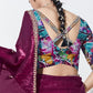 County Wine Crush Tissue Silk Saree With Designer Blouse