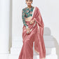 Onion Pink Crush Tissue Silk Saree With Designer Blouse