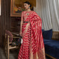 Apple Red Organza Silk Saree