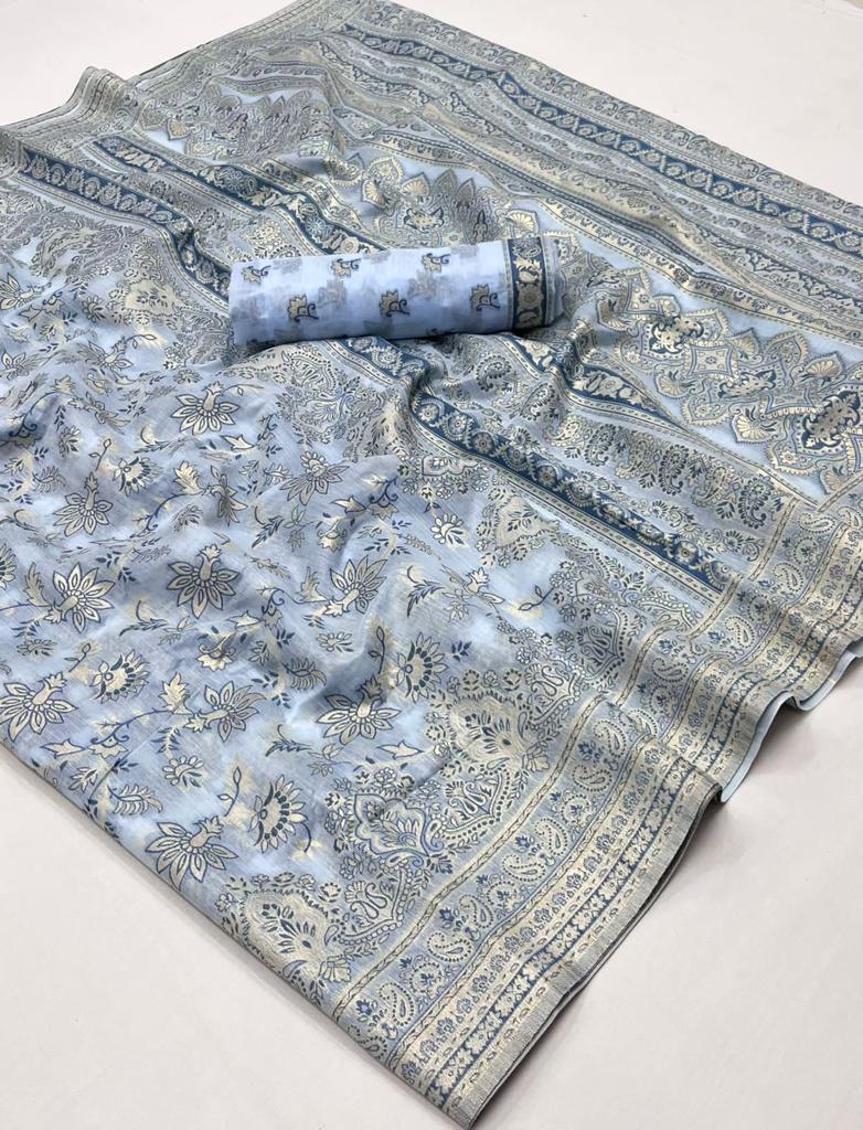 Silver Chalice Kafreen Kani Handloom Woven Silk Saree