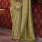 Olive Green Brocade Woven Kanjivaram Silk Saree