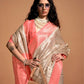 Peach Brocade Woven Kanjivaram Silk Saree