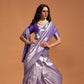 Purple Brocade Woven Kanjivaram Silk Saree