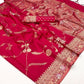 Raspberry Pink Georgette Silk Banarasi Saree