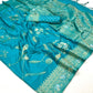 Ocean Blue Georgette Silk Banarasi Saree