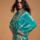 Ocean Blue Georgette Silk Banarasi Saree