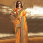 Turmeric Yellow Satin Silk Saree With Zari Motifs