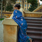 Peacock Blue Satin Silk Saree