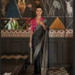 Admiral Black Soft Silk Saree With Brocade Blouse