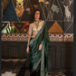 Pine Green Soft Silk Saree With Brocade Blouse