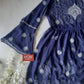 Adila Navy Blue Short Georgette Chikankari Kurti With Bell Sleeves