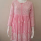 Adila Baby Pink Short Georgette Chikankari Kurti With Bell Sleeves