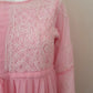 Adila Baby Pink Short Georgette Chikankari Kurti With Bell Sleeves