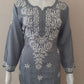 Aiza Grey Soft Modal Handcrafted Short Chikankari Kurti