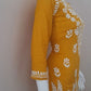 Aiza Mustard Yellow Soft Modal Handcrafted Short Chikankari Kurti