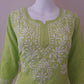 Aiza Parrot Green Soft Modal Handcrafted Short Chikankari Kurti