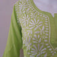 Aiza Parrot Green Soft Modal Handcrafted Short Chikankari Kurti