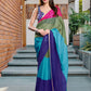 Bright Color Block Soft Organza Designer Saree