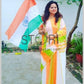 Ashita Viola in Tricolor Handloom Cottonsilk Saree