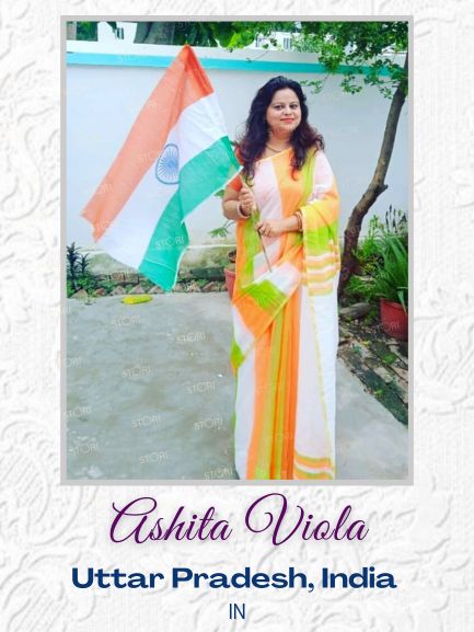 Ashita Viola in Tricolor Handloom Cottonsilk Saree