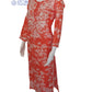 Bloom Bright Orange Printed Mulmul Cotton Chikankari Kurti