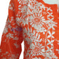 Bloom Bright Orange Printed Mulmul Cotton Chikankari Kurti