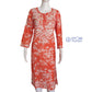 Bloom Bright Orange Printed Mulmul Cotton Chikankari Kurti